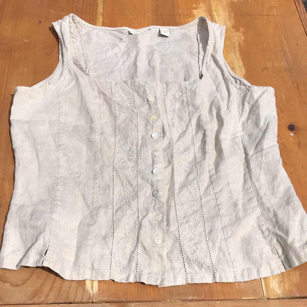 100% linen sleeveless top